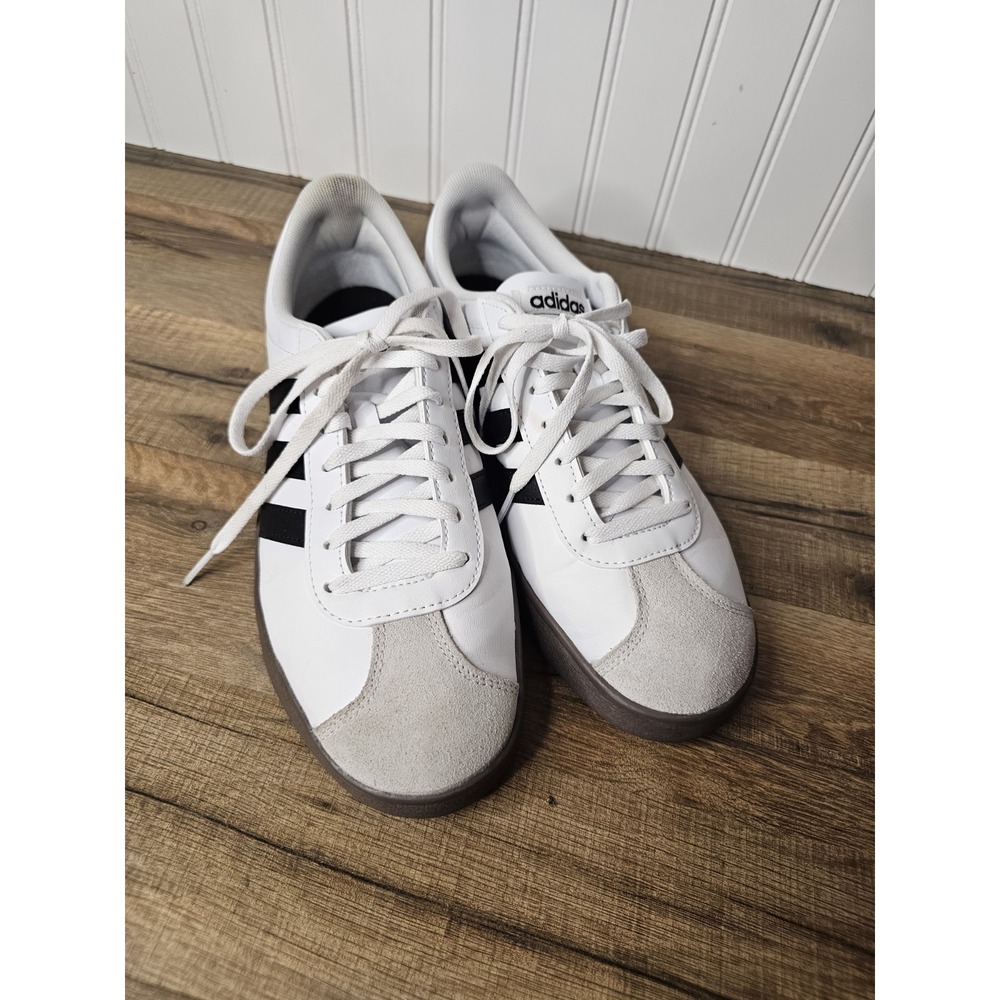Adidas VL Court Base Shoes Sneakers Women's Size 9 White Black Gum